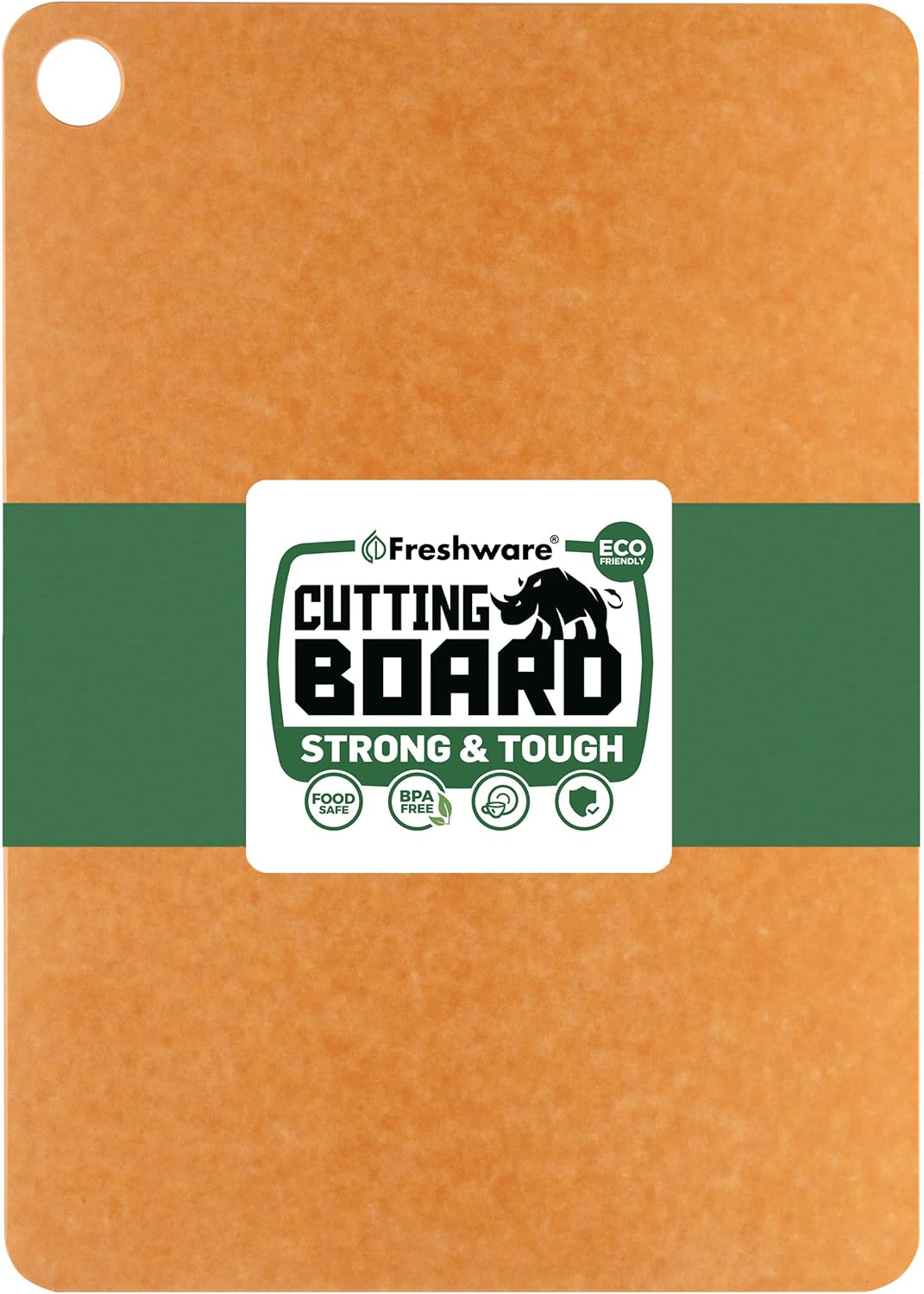 Freshware Wood Cutting Boards for Kitchen, Juice Groove, Non-Slip Silicone Feet, Dishwasher Safe, Medium 12" x 9" and Large, 15" x 11.25", Set of 2, Natural