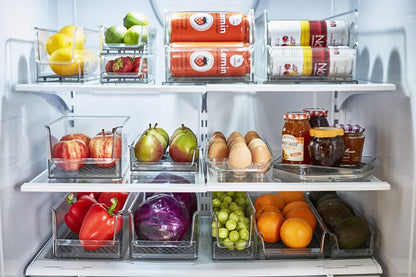 Spectrum Hexa in-Fridge Bin, Tall Holder Dispenser Rack for Storage and Organization, Holds Drink Cans, Meats, Produce, and More, Clear