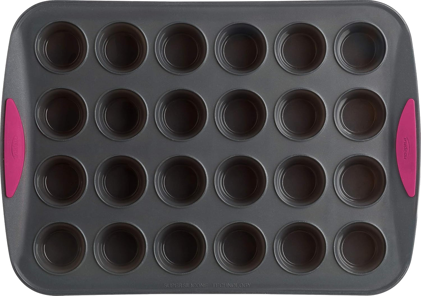 Trudeau Silicone Muffin Pan, 12 Cavities, Fuchsia (Model: 05115197KR)