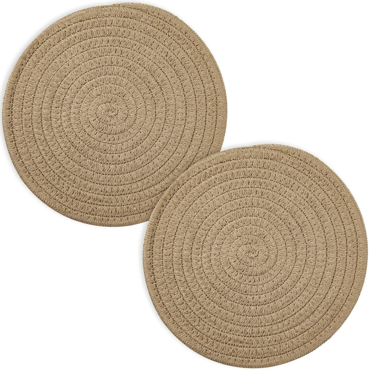 Trivets for Hot Dishes, Pots and Pans, 8 Inches Hot Pads 5 Pcs, Pot Holders for Kitchen, Heat Resistant Mat Protect Counter, Coasters Set Home Essentials Farmhouse Decor (Brown)