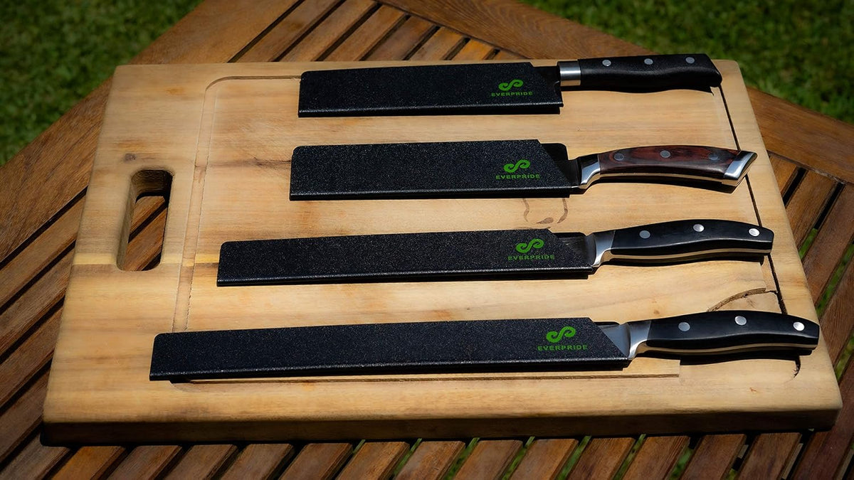 EVERPRIDE Chef Knife Sheath Set Universal Blade Edge Cover Guards for Chef’s and Kitchen Knives – Durable, BPA-Free, Felt Lined, Sturdy ABS Plastic – Knives Not Included