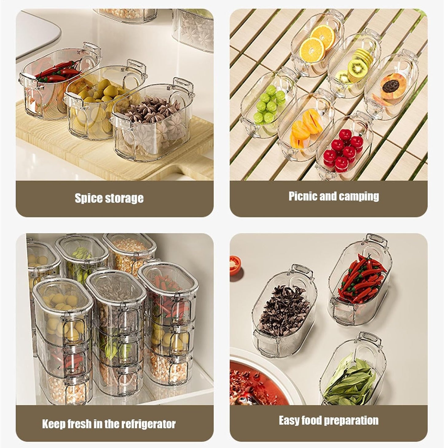 , Airtight Reusable Kitchen Utensils - Salt Jar with Lid | For Bathroom Picnic Baking Food Cooking Household Outdoor Camping Restaurant Bar Coffee Station