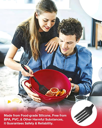 Large Silicone Flexible Cooking Fork, Non Stick Whisks for Mix Ingredients