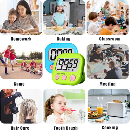ZILLEEN Classroom Timer for Kids Teachers Digital Timers Blue Green