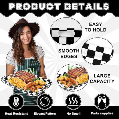 2Pcs Winter Serving Trays 16.1 x 11.1 Inch Large Melamine Christmas Trays Platters with Handles Rectangular Snowflake Melamine Dish for Serving Food Outdoor Dinner Dessert Plates Party Decorations