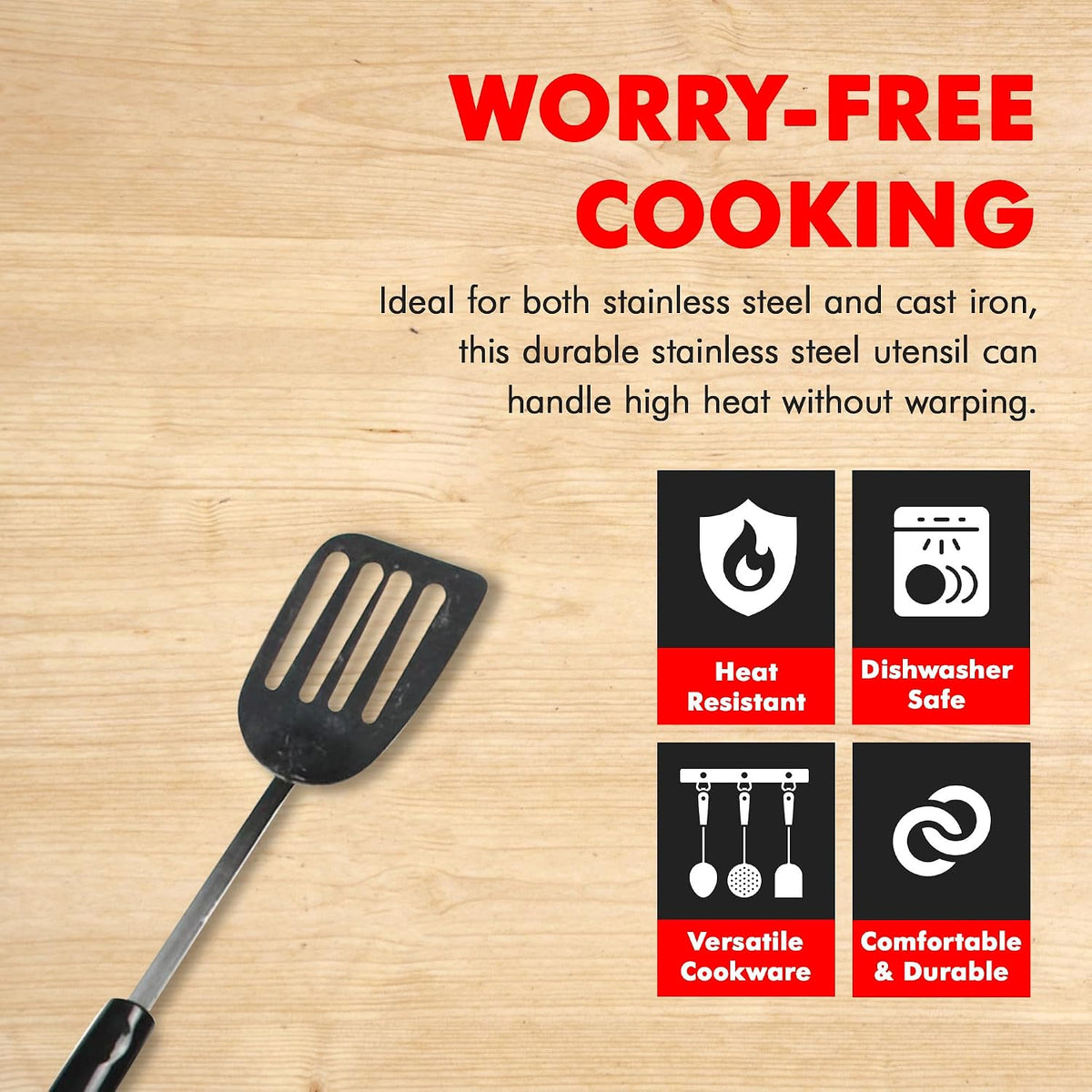 Chef Craft Select Turner/Spatula, 10.5 inch, Stainless Steel