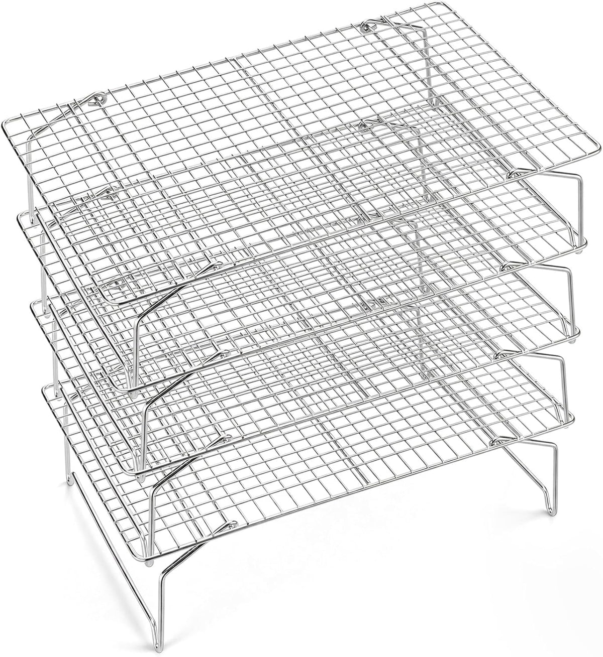 P&P CHEF 4 Tier Stackable Cooling Racks for Cooking and Baking, 15" x 10"