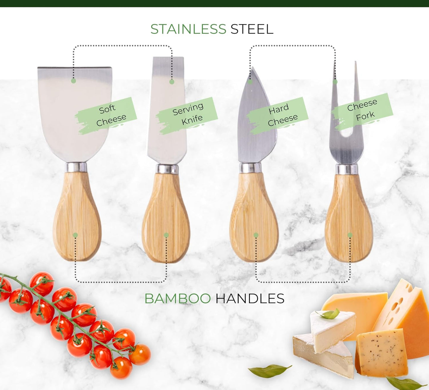 Elegant Bamboo Cheese Board Set: Appetizer & Charcuterie Platter with Drawers, Forks, Knives, Wine Key, Fruit Tray – Perfect Housewarming, Wedding & Bridal Gift.