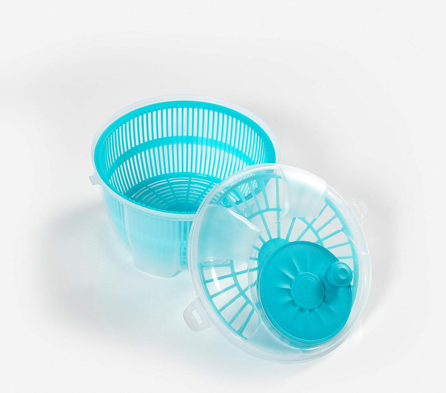 Mabel Home Salad Spinner, Salad Tosser and Mixer, 5,5 Quart, Vegetable Spinner -EXTRA Salt&Pepper Shaker inc. (Blue)