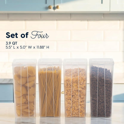 IRIS USA Vertical Storage Bins with Lids |Made in USA| Flip Top Containers for Organizing Pantry, Office, Craft, and Study Supplies - Small (10-Pack)
