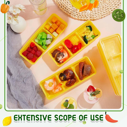 Hushee 10 Pack 17 oz Small Meal Prep Containers with 3 Compartments Snack Containers with Lid Disposable Plastic Bento Box Travel Lunch Food Boxes Stackable for Office Picnic (Mint Green)