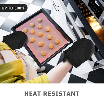 Goldmeet Mini Oven Mitts 2-Pack, 7"x5.5", 500°F Silicone Grip, Gray
