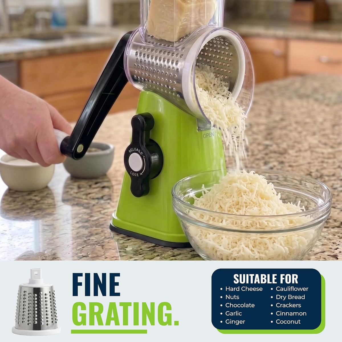 2-in-1 Heavy Duty Vegetable Spiralizer & Rotary Cheese Grater Bundle