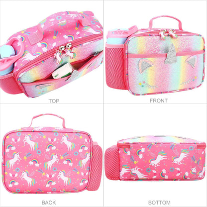 RHCPFOVR Kids Lunch Bag - Insulated Lunch Box for Boys Girls,Washable Lunch Bag and Reusable Toddler Leak-proof Lunchbox for School and Daycare - Colors A