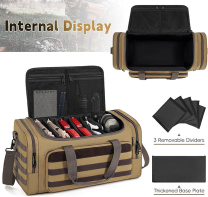 Tactical Pistol Range Bag, Gun Range Bag for Handguns, Shooting Duffle Range Pistol Bag with 6X Magazine Slots, Extra Pockets for Ammo and Essentials