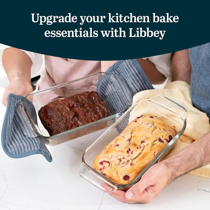 Libbey Baker’s Premium 2 Piece Glass Pie Plate, Stackable, Space Saving Casserole Dish Set with Lids, Glass Baking Dish Set for Fruit Pies, Quiches