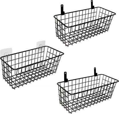 Joben Oligey 3 Set [Extra Large] Hanging Wall Wire Baskets, Farmhouse Food Storage Kitchen Pantry Laundry Closet Garage RV, White