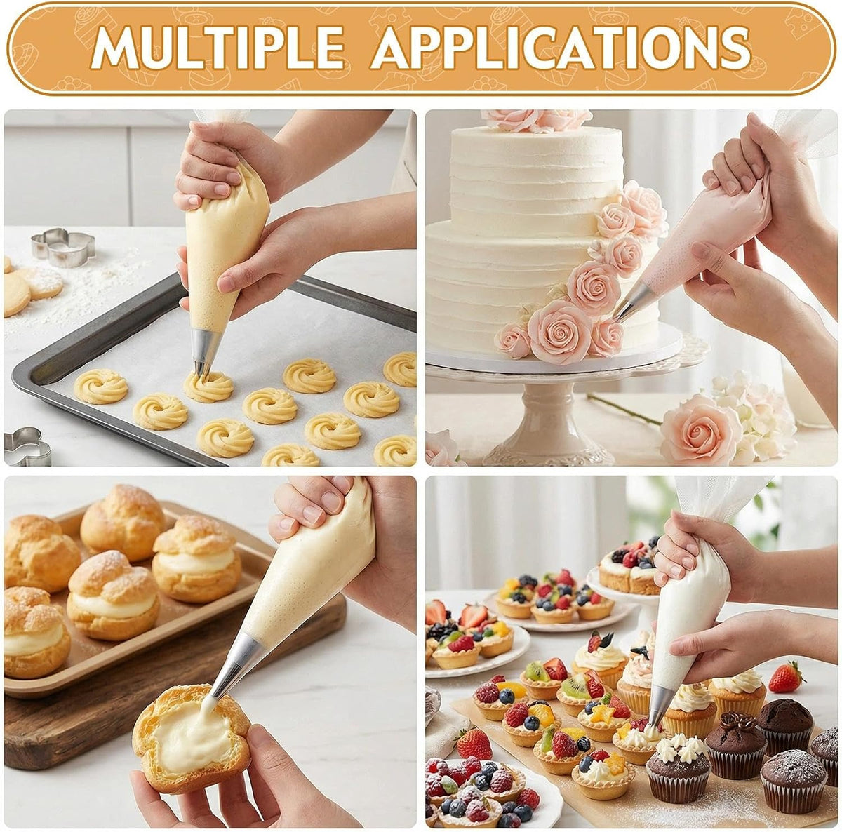 ilauke 13 Inch Disposable Piping Bags, for Cake Baking Decorating