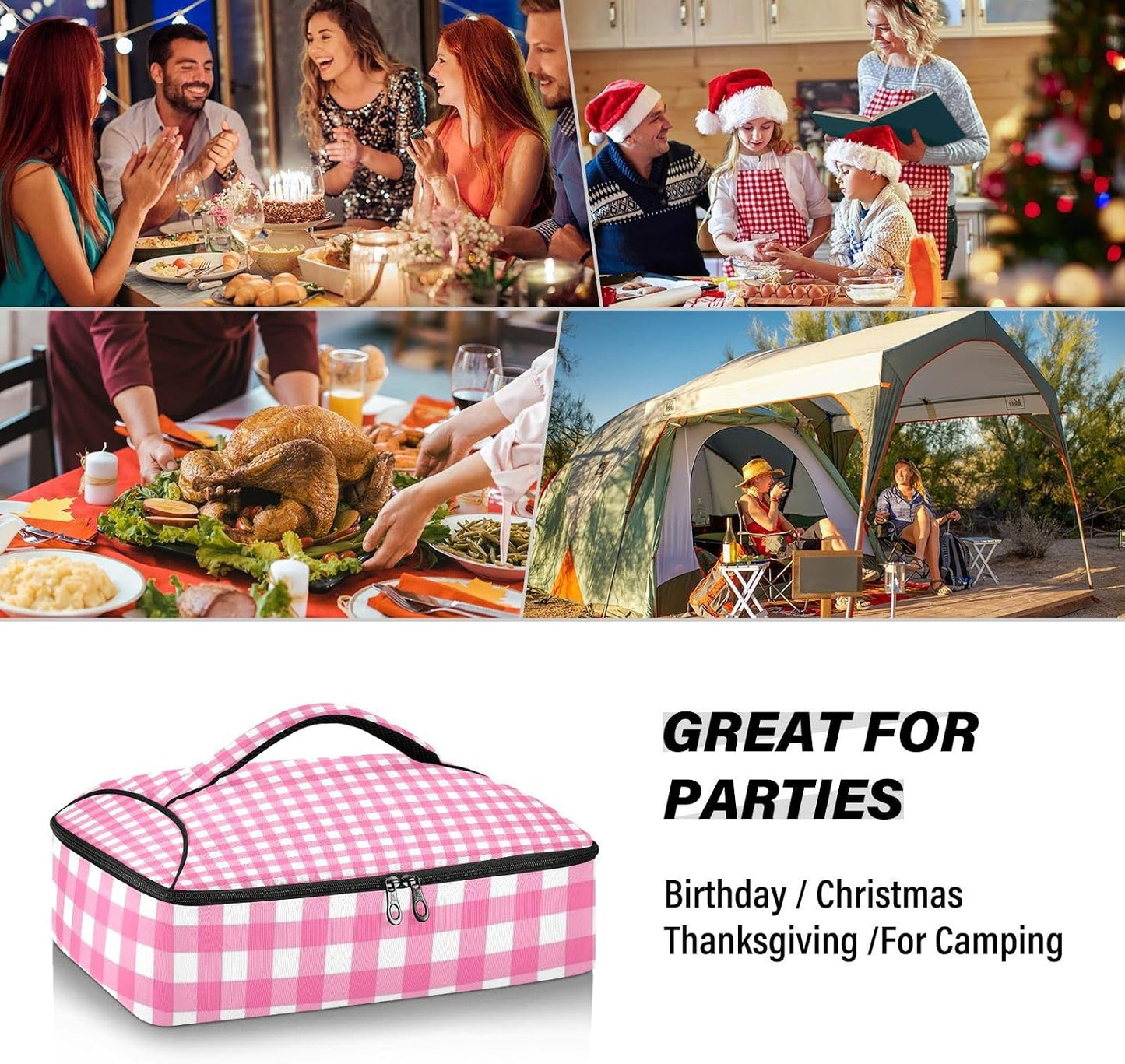 Casserole Carriers for Hot or Cold Food Reusable Casserole Dish Carrier Insulated Thermal Large Capacity Durable Perfect for Party Camping Family Gatherings Yellow Fish - Colors B