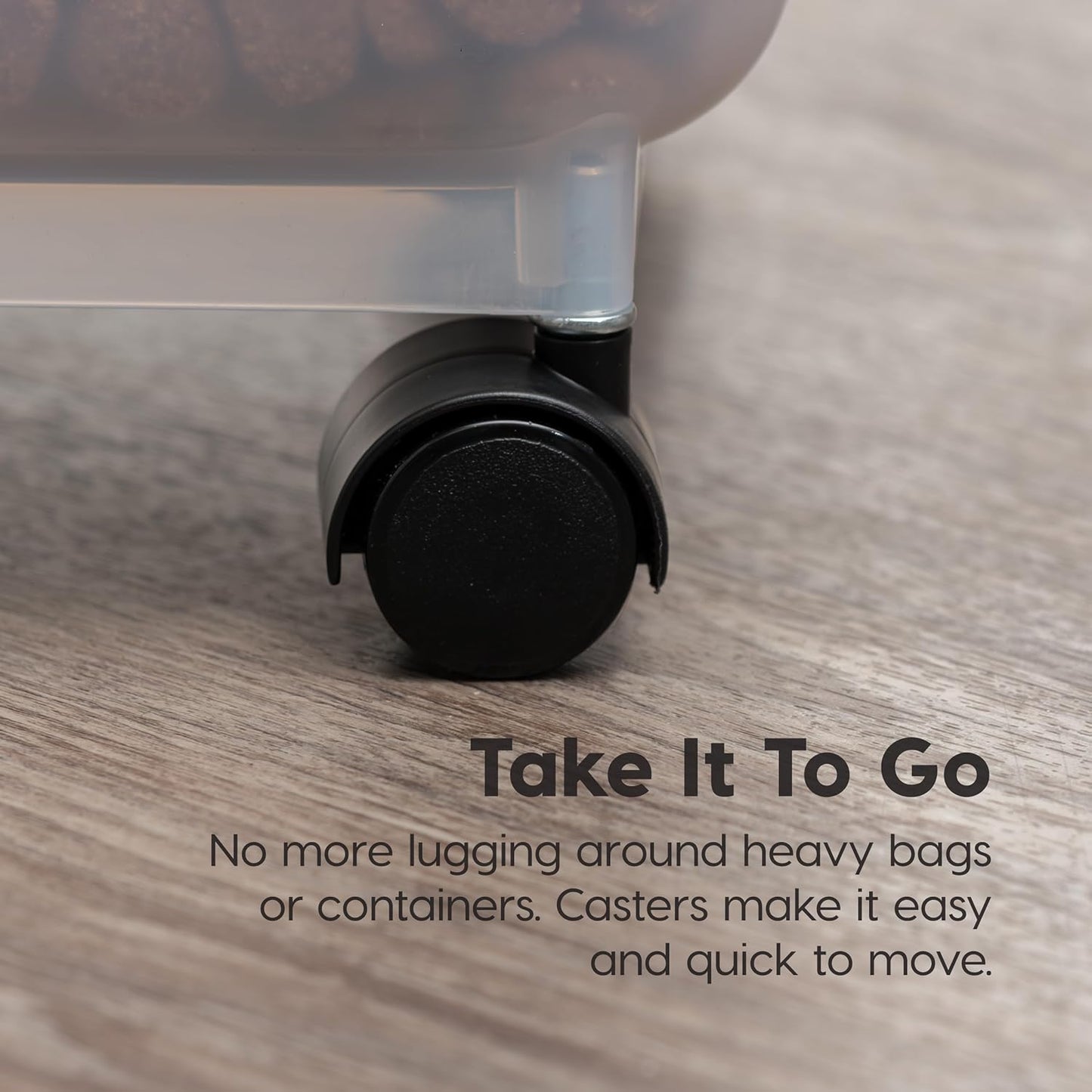 IRIS USA Dog Food Storage Container 58 Lb, Airtight Large Pet Food Storage Bin with Wheels, for Dog Cat Bird Chicken Food, Holds Up to 58 lbs, Keep Fresh, BPA Free, Made in USA, Black