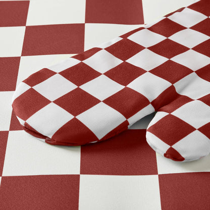 Ohocut Navy Blue Checkered Oven Mitts Heat Resistant, Vintage Retro Checkerboard Cute Oven Mitts, Non-Slip Silicone Kitchen Oven Gloves, 2-Pack Set, 7''x13''