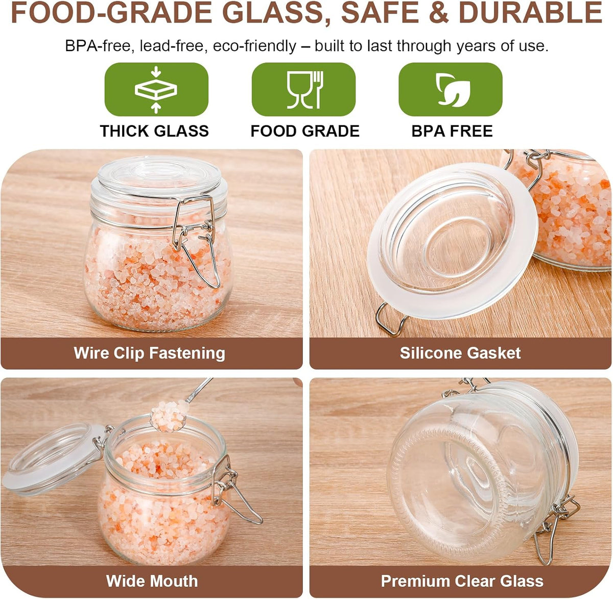 Spice Jars Set of 6, 4 oz Glass Spice Jars with Airtight Lids and Labels, Small Seasoning Jars for Spices, Herbs, Kitchen Spice Organizer