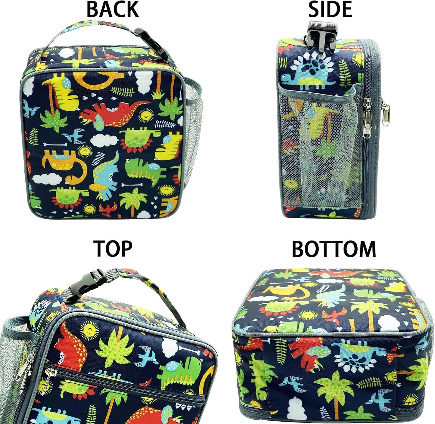 Kulle Astronaut Lunch Box for Boys, Insulated Kids Lunch Bag with Freezable Compartment, Thermal Reusable Lunchbox for School, Outdoor, Daycare - Space Theme Design