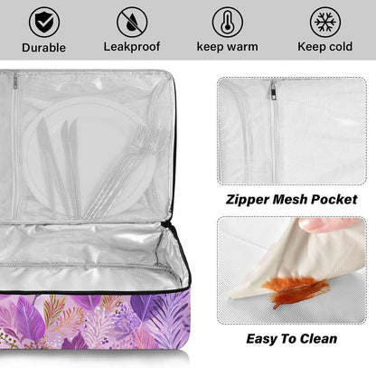 Casserole Carriers for Hot or Cold Food Reusable Casserole Dish Carrier Insulated Thermal Large Capacity Durable Perfect for Party Camping Family Gatherings Yellow Fish - Colors B