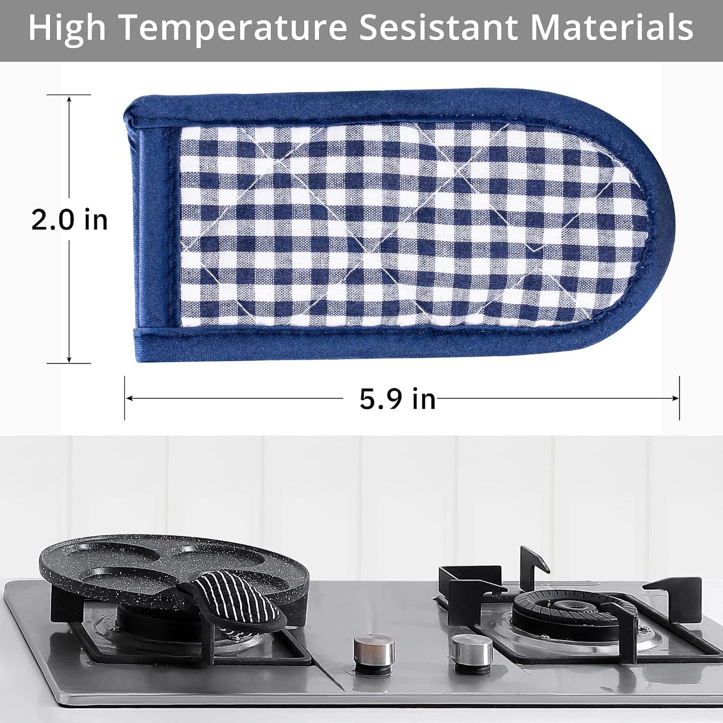 Cast Iron Skillet Handle Covers,Pot Handle Covers Heat Resistant,Pot Holders for Kitchen Heat Resistant,Machine Washable Handle Mitts 2 PCS(Striped)