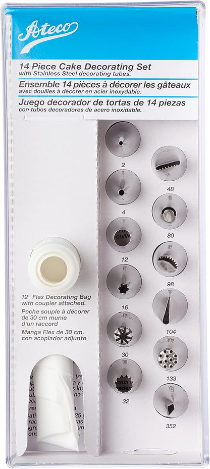 Ateco Cake Decorating Set,Silver