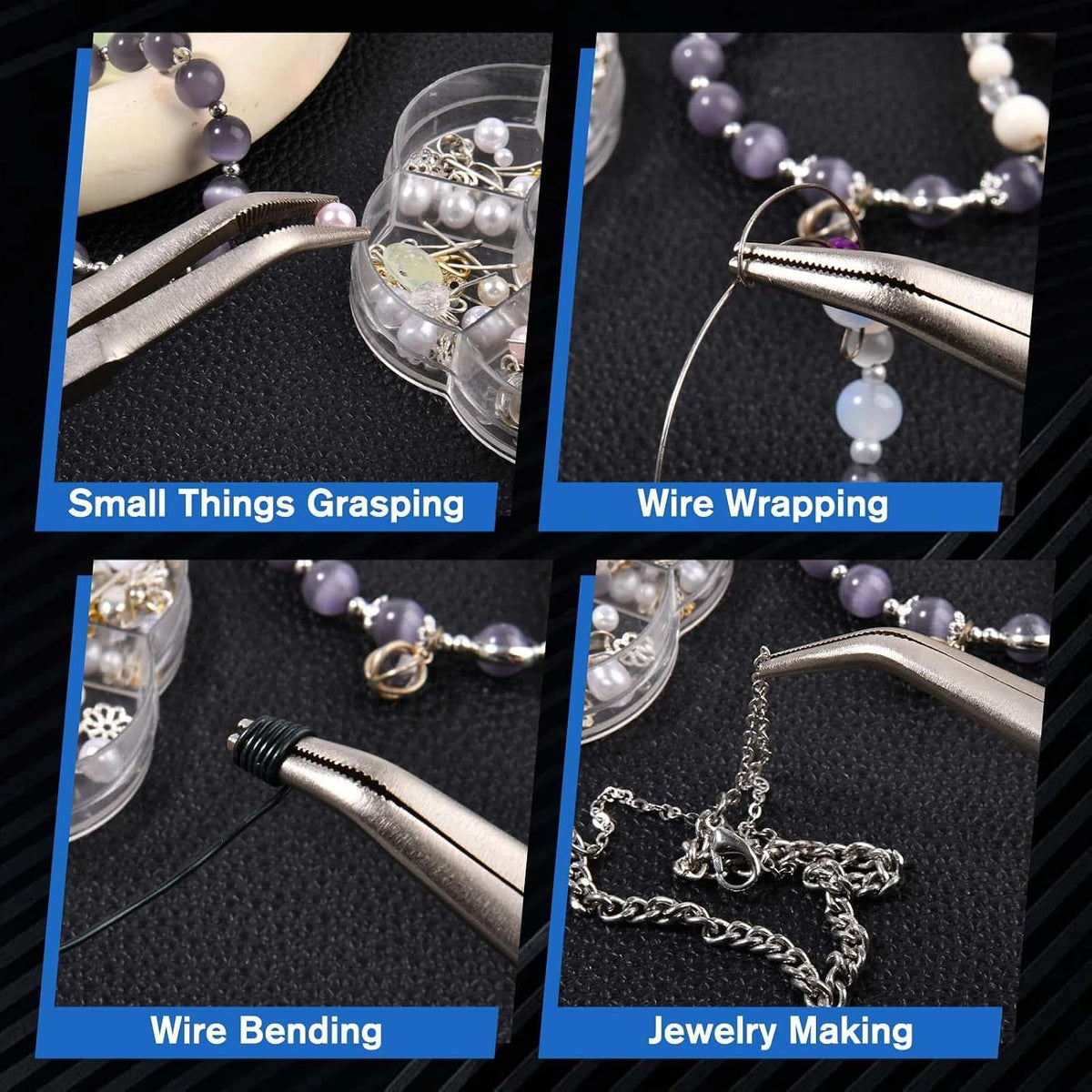 SPEEDWOX Long Reach Bent Needle Nose Pliers With Smooth Jaw Angled Needle Nose Pliers For Jewelry Making Fish Bone Pliers Tweezers Bent Chain Nose Pliers For Wire Bending And Small Object Gripping