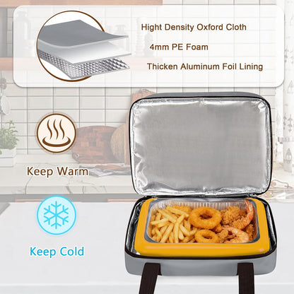 Trunab Insulated Casserole Carrier for Hot or Cold Food, Double Thermal Food Containers, Fit 9x13 Inches Baking Dish Foil Pans, For Picnic Cookouts, Potluck Parties, Beach,Beige (Beige)