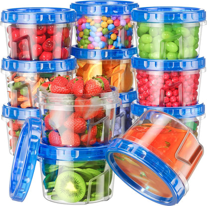 BiuLeon 6 Pack-17oz Freezer Storage Containers, Plastic Food Storage Containers with Twist Top Lids, BPA Free and Reusable Soup Containers with Lid, Microwave and Dishwasher Safe