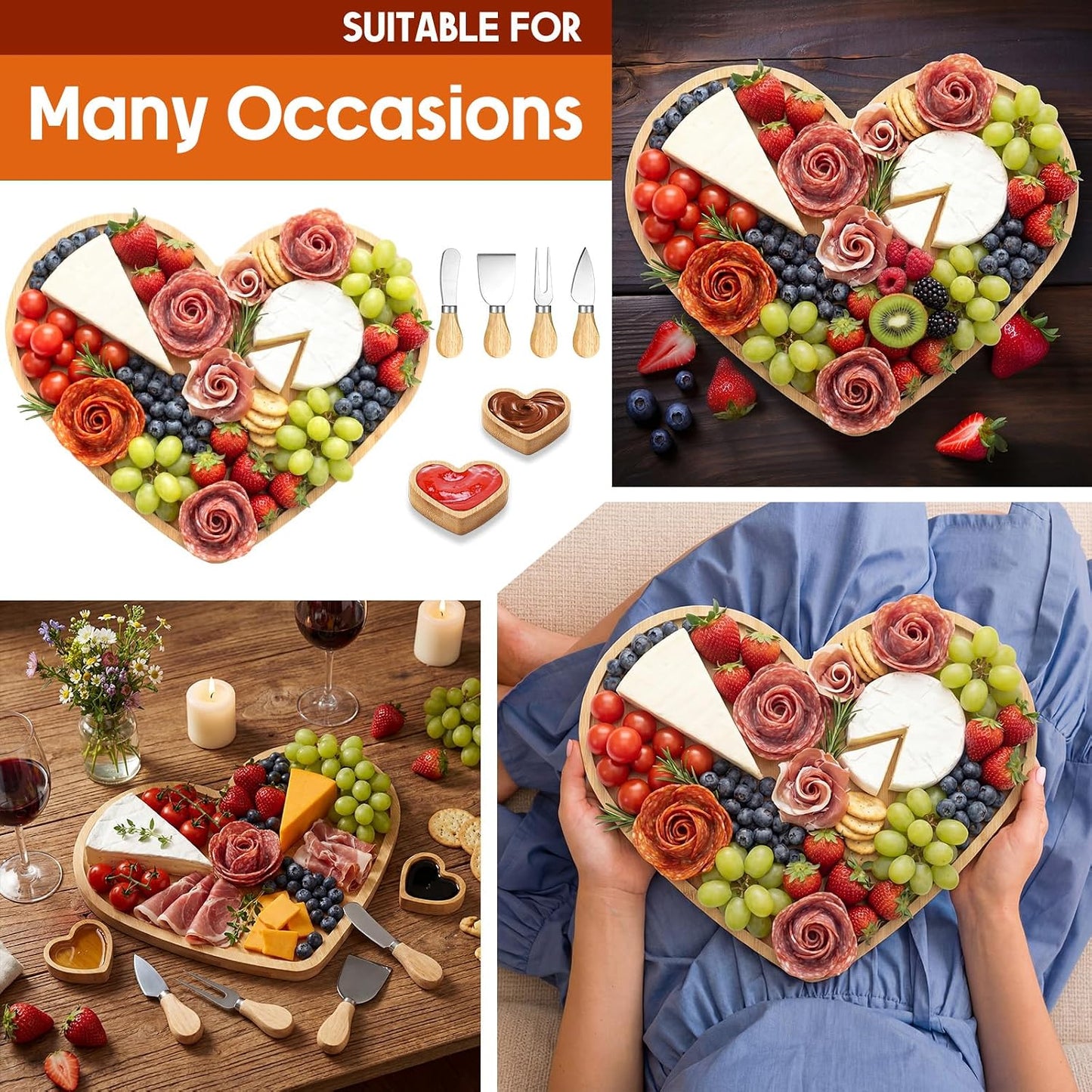 Weysat Butterfly Charcuterie Boards Set Large Butterfly Platter and Knife Set Cheese Fruit Cracker Charcuterie Boards Serving Tray Platter Plate for Baby Christening Wedding Bridal Shower Decoration