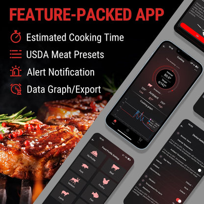 TempPro TempSpike 500 ft Wireless Meat Thermometer Digital for Cooking