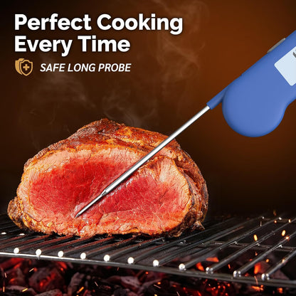 0.5 Sec Instant Read Meat Thermometer Digital for Outdoor Fryer, Black