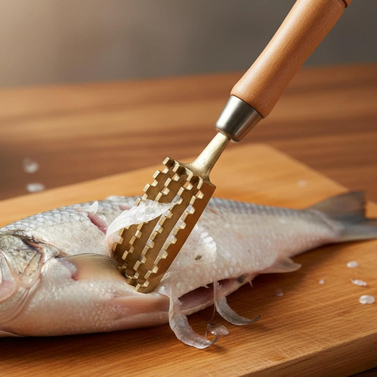 8.3x1.2in Brass Fish Scaler for kitchen