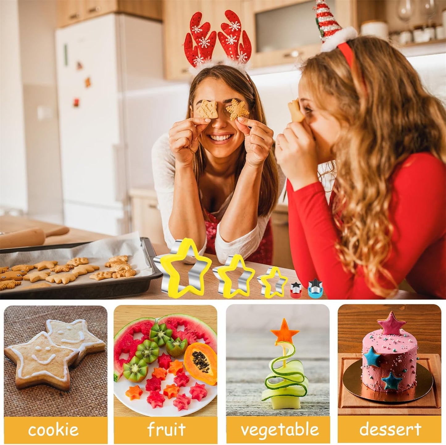Fruit Cutters Shapes for Kids 22 Pcs, Mini Cookie Cutters Set, Vegetable Cutter with Food Picks