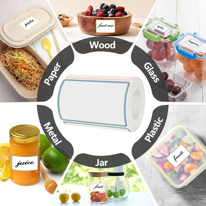 300 Pcs 2×3 Inch Blank Removable Freezer Labels, Waterproof, Oil & Tear Resistant, No Residue Writable Stickers for Food Containers, Jars, Pantry and Meal Prep (Bright)