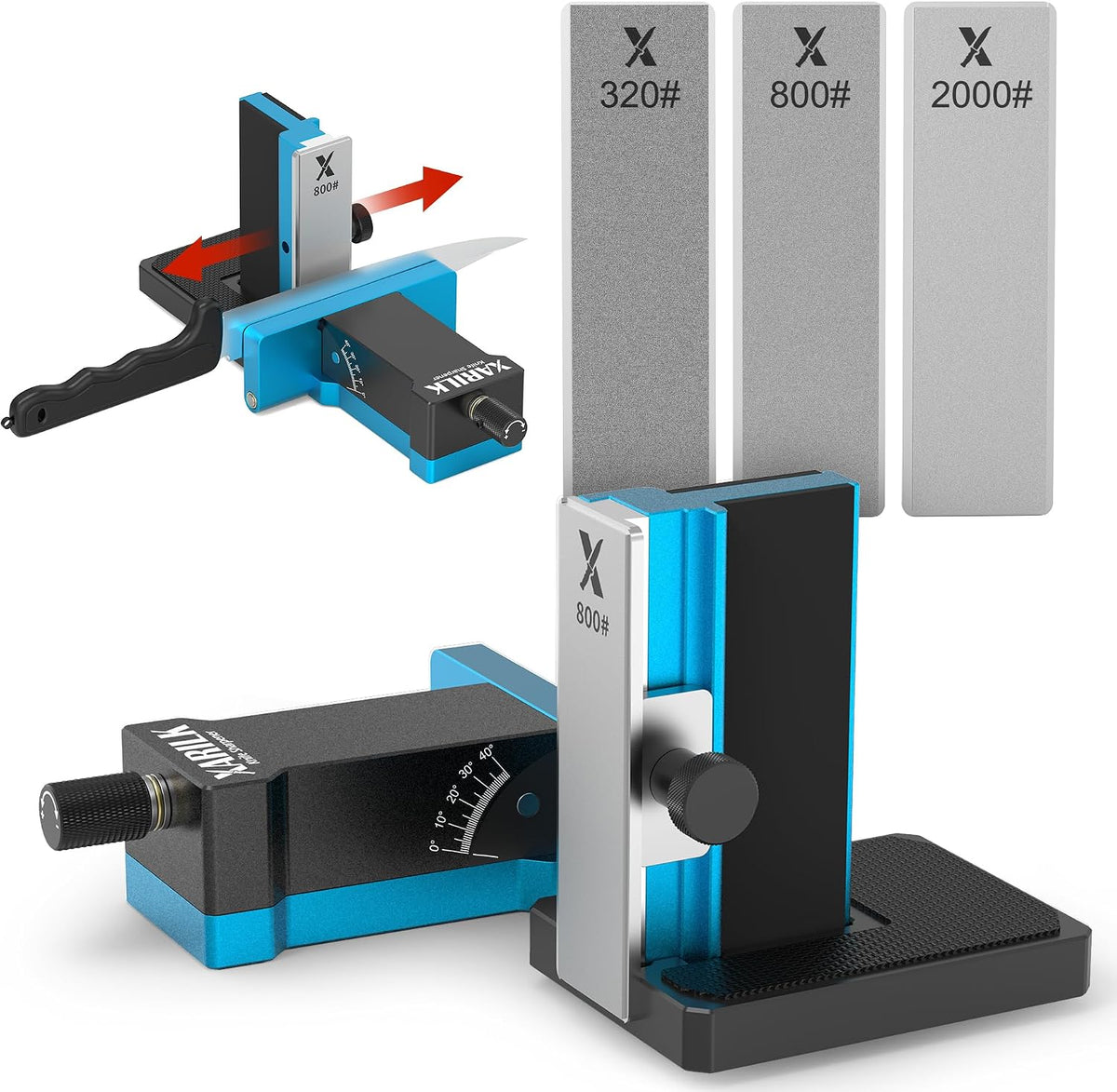 Adjustable Rolling Knife Sharpener, 10°–40° Angles