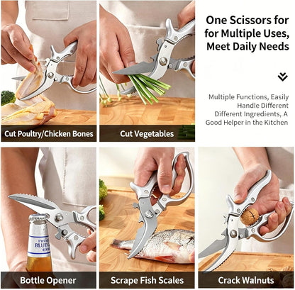 Non-Slip Handle All Purpose Spring Poultry Kitchen Shears,scissors for food