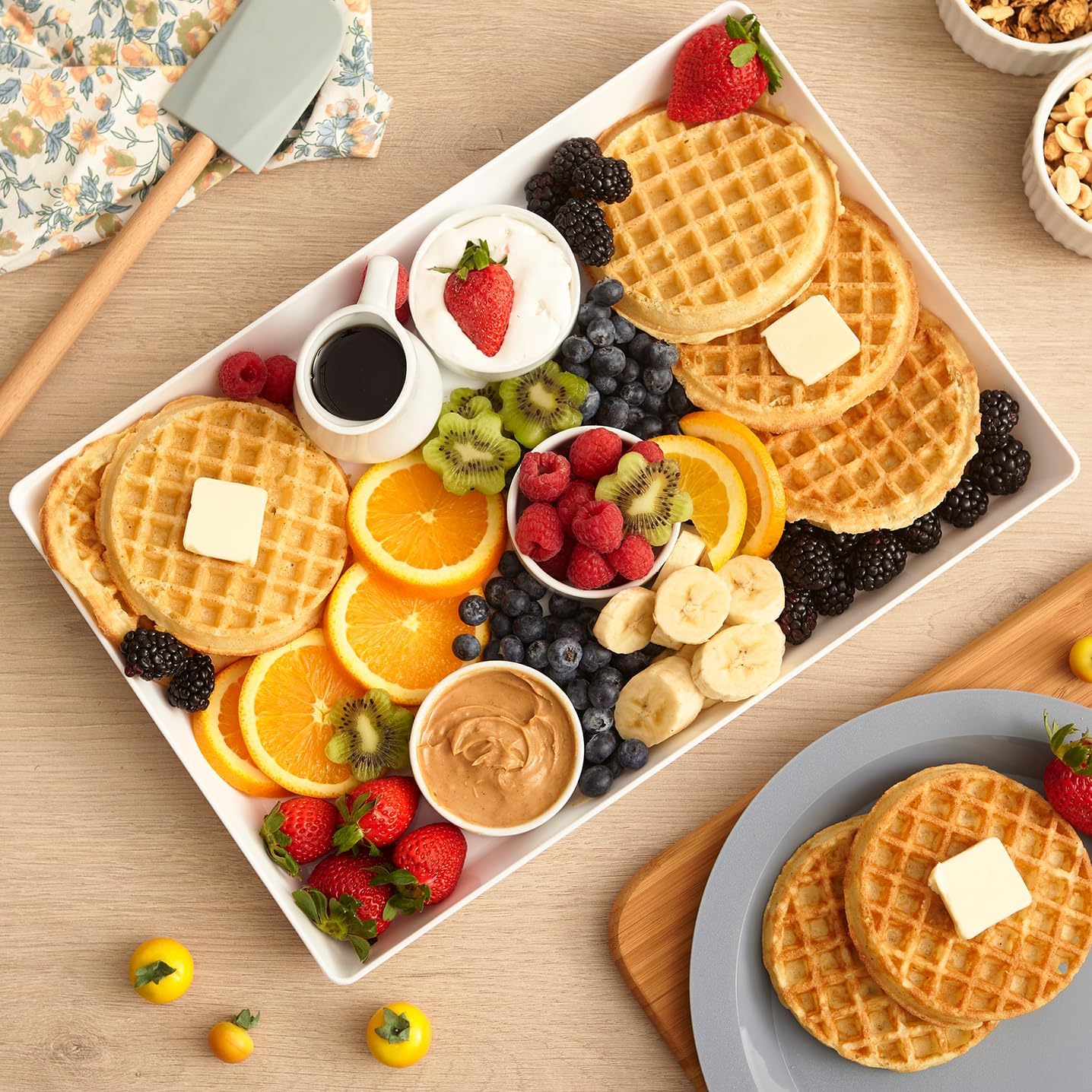 US Acrylic Avant White Plastic Serving Trays (Set of 3) 15” x 10” | Large Reusable Rectangular Party Platters | Serve Appetizers, Fruit, Veggies, & Desserts | BPA-Free & Made in USA