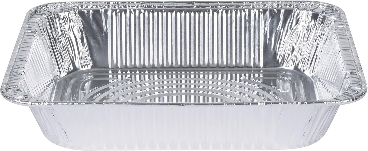 GUSTO [30 Count 9x13 Inch Aluminum Pans, Half Size Deep Steam Foil Pans - Table Pans for Baking, Cooking, Heating, Storing and Food Prepping - (Formerly Comfy Package)
