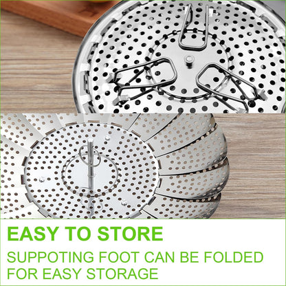 Vegetable Steamer Basket for Cooking 304 Stainless Steel Veggie Food Steamer Basket, Folding Expandable Steamers to Fit Various Size Pot (5.9" to 10")