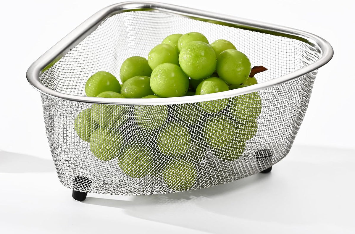 Fox Run Stainless Steel Colander, 4.7 Quart Over The Sink Pasta Strainer