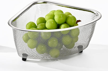 Fox Run Stainless Steel Colander, 4.7 Quart Over The Sink Pasta Strainer