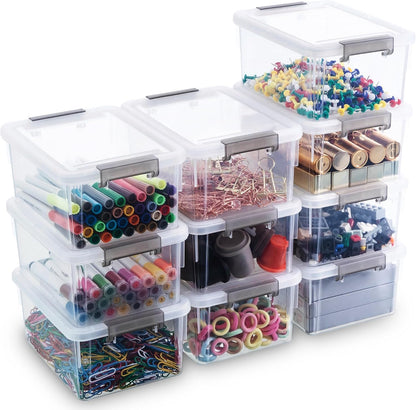 Citylife 6Packs 7.8Qt Plastic Storage Bins with Lids, Clear Organizer | Stackable totes Containers for Craft Supplies, Documents,Garage,Toys,Office and Classroom