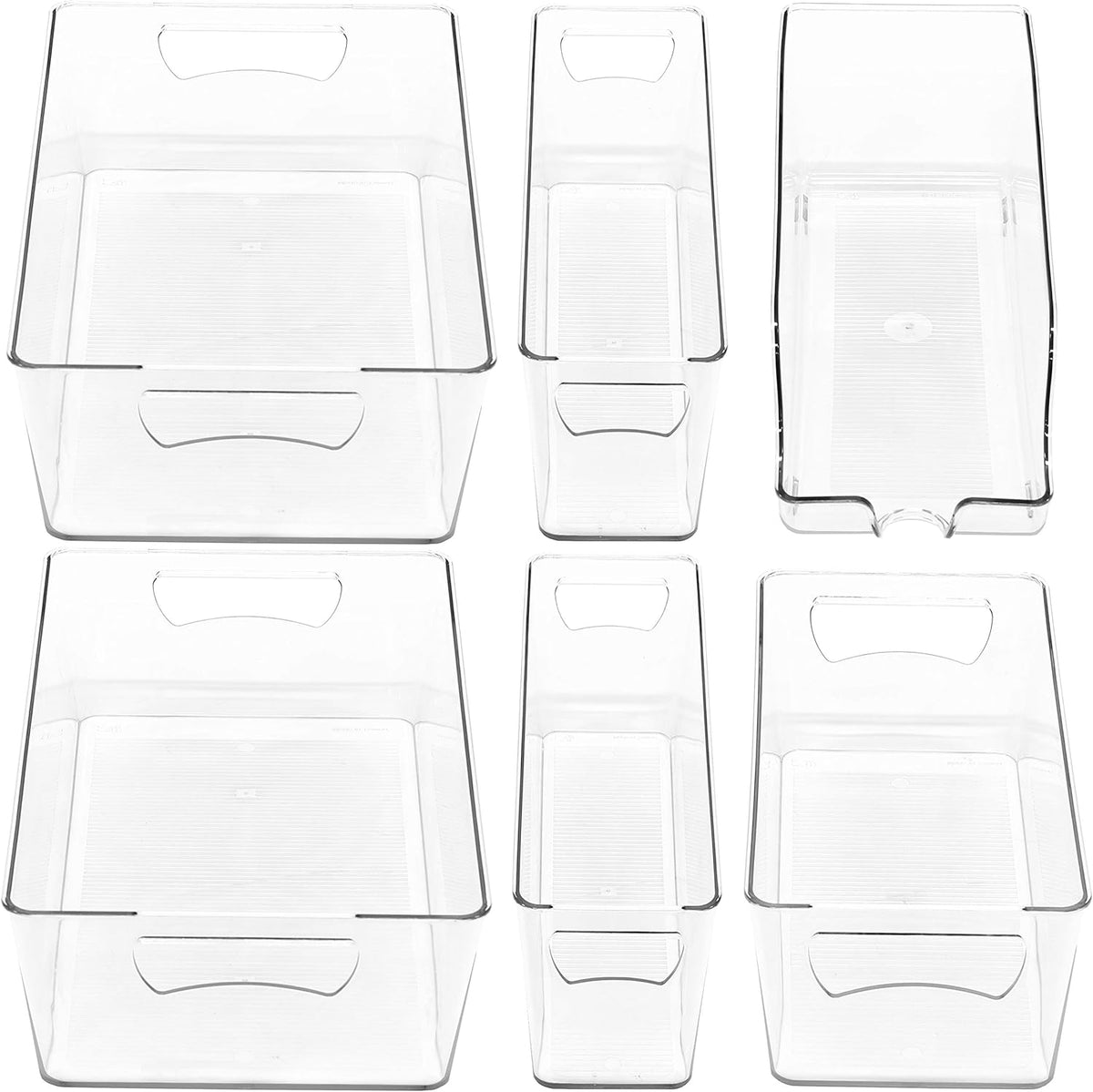 Simple Houseware 4 Pcs Pantry Clear Bin Storage Organizer, 14" x 7" x 3.75"