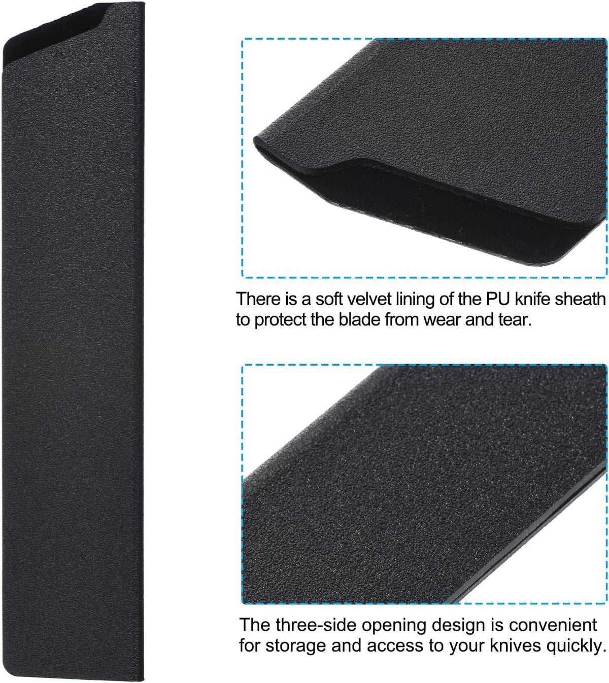 PATIKIL ABS Knife Cover Sleeves for 8" Chef Knife, Knives Edge Guard Blade Protector Universal Knife Sheath for Home Kitchen, Black