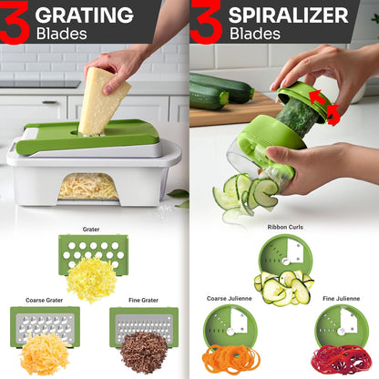 MUELLER HOME Pro-Series 10-in-1 Stainless Steel Multi Vegetable Chopper
